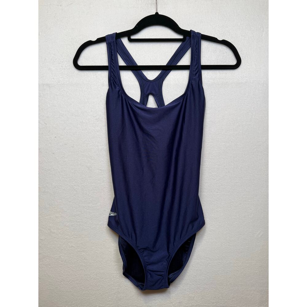 Speedo Women's Aquatic Moderate Ultraback Swimsuit, Navy, Size 12